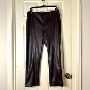 JJill Dark Brown Leather Straight Pants - NWT petite